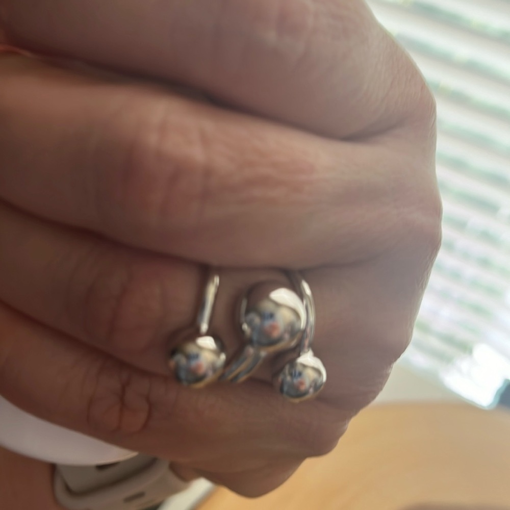Rhodium Silver Tone Adjustable Ring
